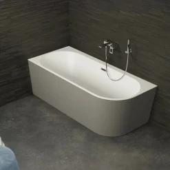 Spalina - Vrijstaand Bad - Capri 160 Gauche Grise 160 X76 X58 Cm - Grijs