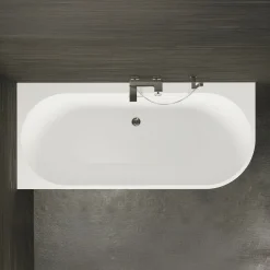 Spalina - Vrijstaand Bad - Capri 160 Gauche Grise 160 X76 X58 Cm - Grijs