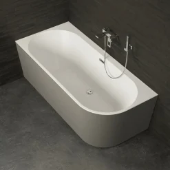 Spalina - Vrijstaand Bad - Capri 160 Gauche Grise 160 X76 X58 Cm - Grijs