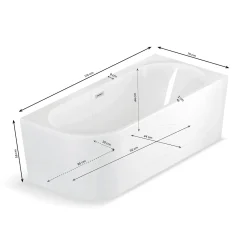Spalina Paris Spalina - Vrijstaand Bad - Capri 170 Droite Blanche 170 X76 X58 Cm - Wit