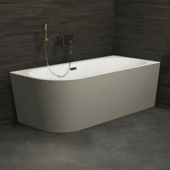 Spalina Paris Spalina - Vrijstaand Bad - Capri 160 Droite Grise 160 X76 X58 Cm - Grijs