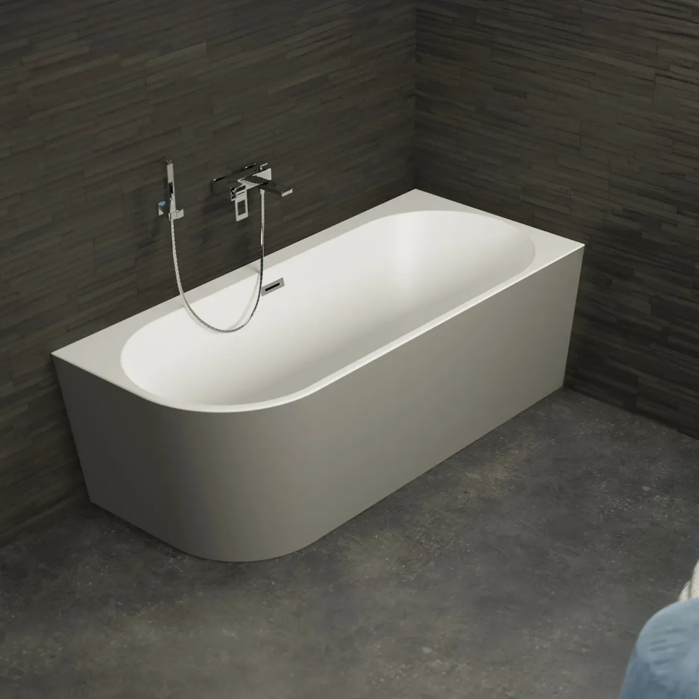 Spalina Paris Spalina - Vrijstaand Bad - Capri 160 Droite Grise 160 X76 X58 Cm - Grijs