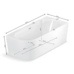 Spalina Paris Spalina - Vrijstaand Bad - Capri 160 Droite Blanche 160 X76 X58 Cm - Wit