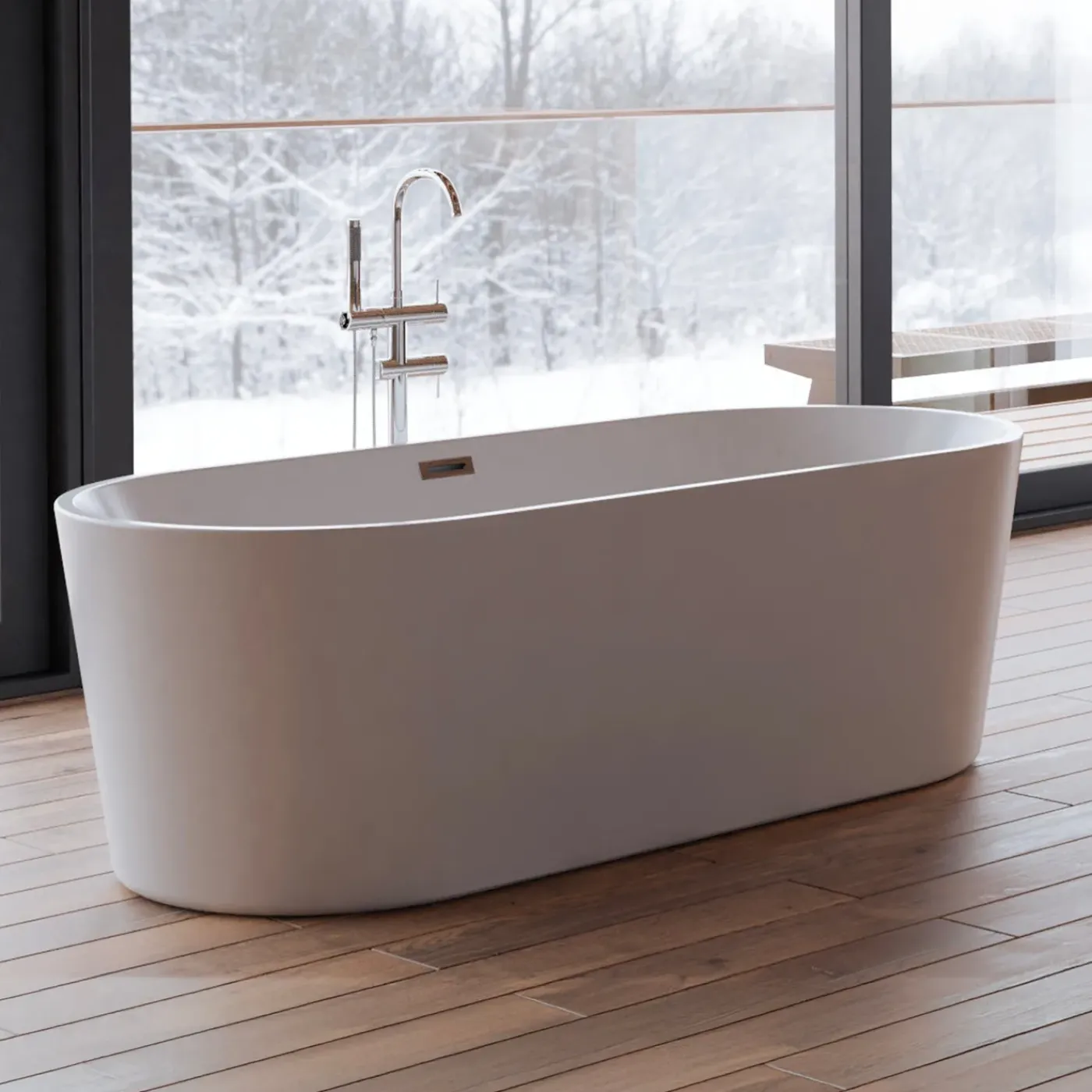 Spalina Paris Spalina - Vrijstaand Bad - Jade 170 Blanche 170 X80 X58 Cm - Wit