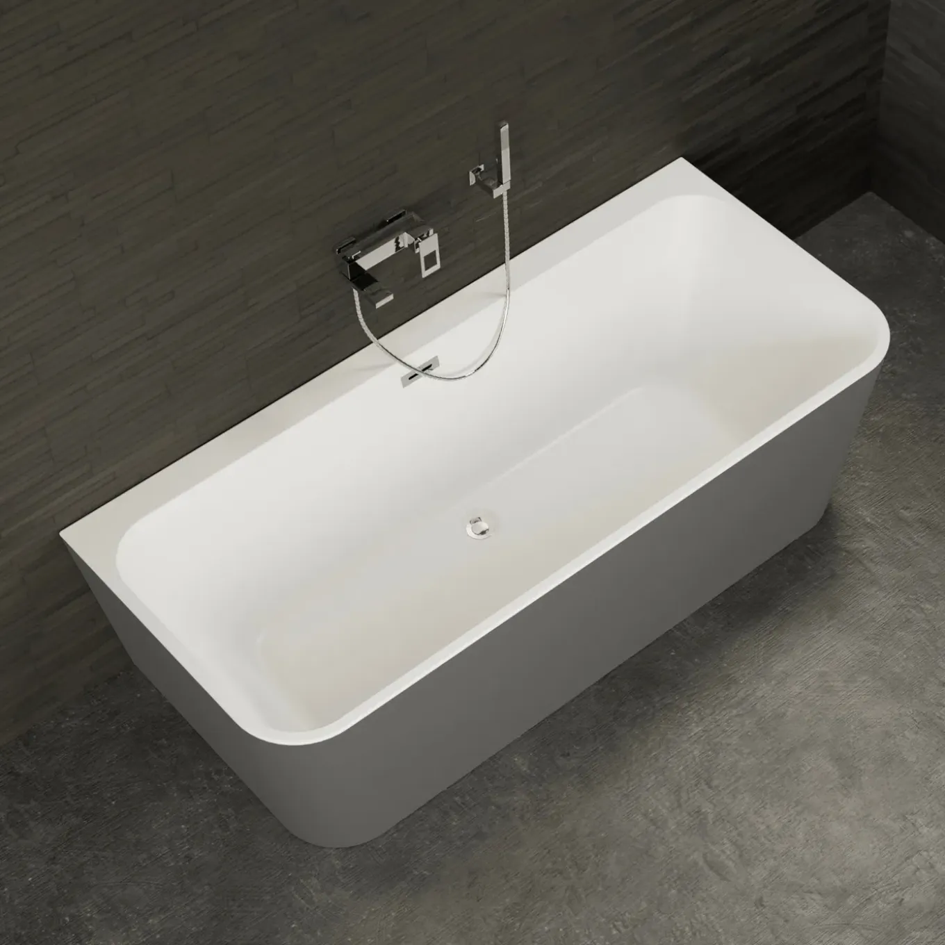Spalina - Vrijstaand Bad - Mint 160 Grise 160 X75 X57 Cm - Grijs