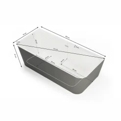 Spalina - Vrijstaand Bad - Mint 160 Grise 160 X75 X57 Cm - Grijs
