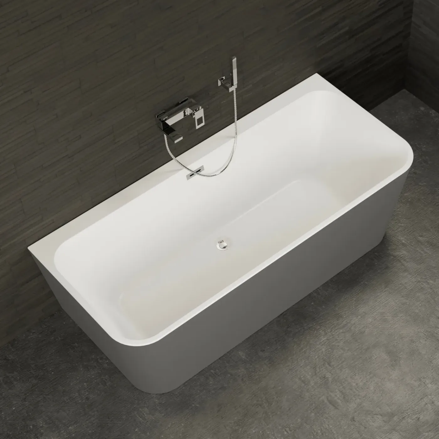 Spalina Paris Spalina - Vrijstaand Bad - Mint 170 Grise 170 X81 X57 Cm - Grijs