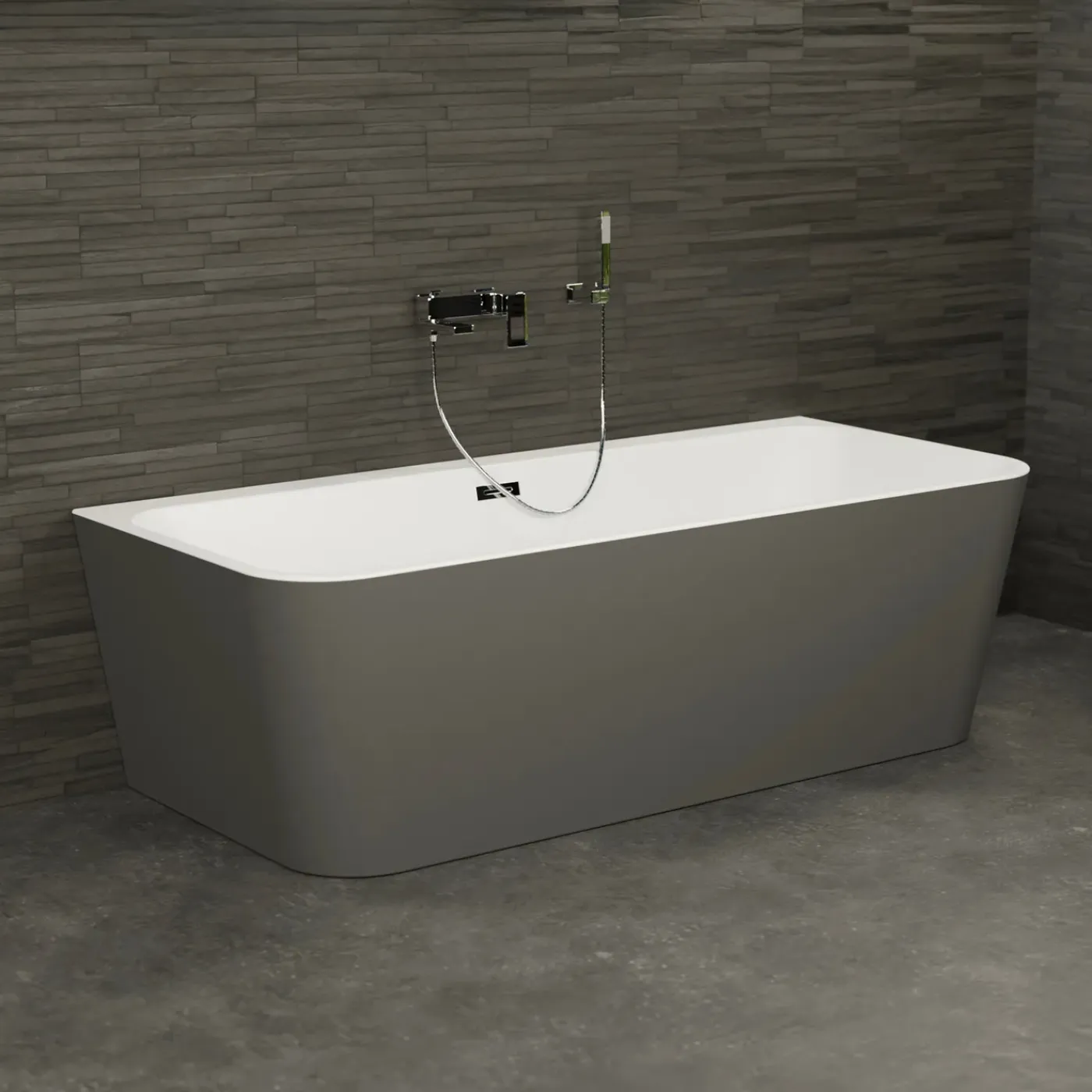 Spalina Paris Spalina - Vrijstaand Bad - Mint 170 Grise 170 X81 X57 Cm - Grijs