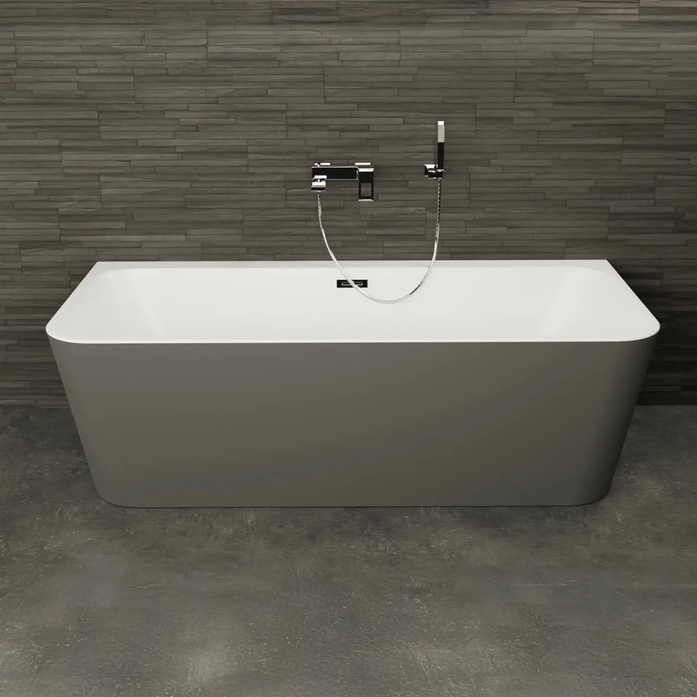 Spalina Paris Spalina - Vrijstaand Bad - Mint 170 Grise 170 X81 X57 Cm - Grijs