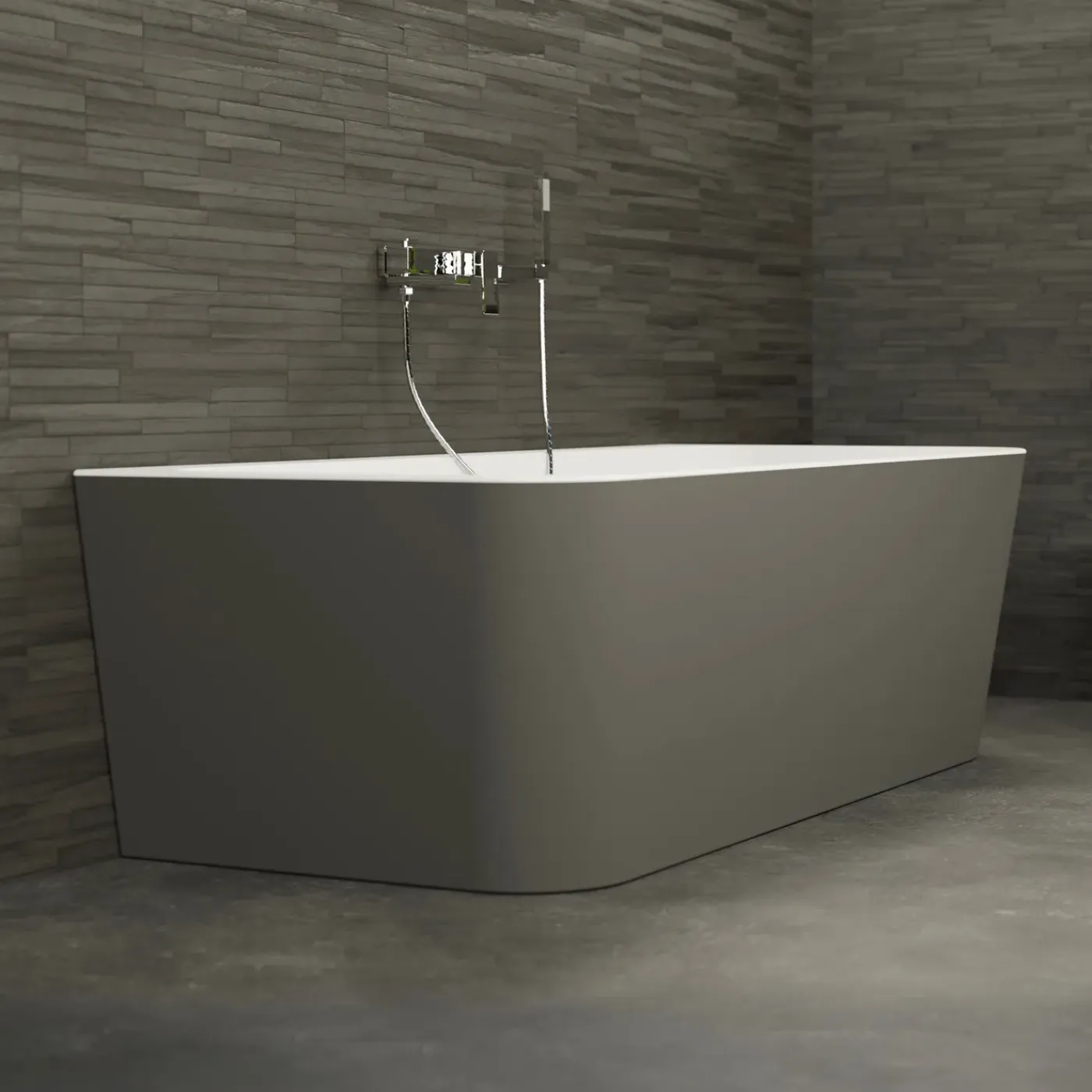 Spalina Paris Spalina - Vrijstaand Bad - Mint 170 Grise 170 X81 X57 Cm - Grijs