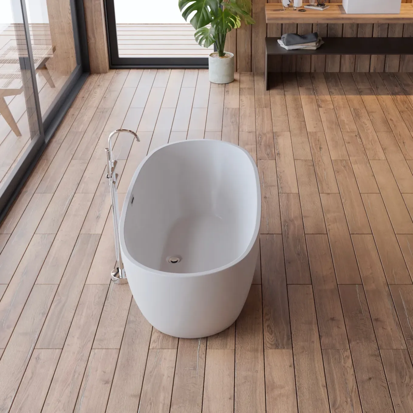 Spalina - Vrijstaand Bad - Samba 170 Blanche 170 X79 X58 Cm - Blanche