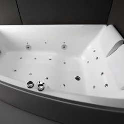 Spalina - Whirlpool Bad - Sangha Duo Wave Droite 170 X120 X63 Cm - Wit