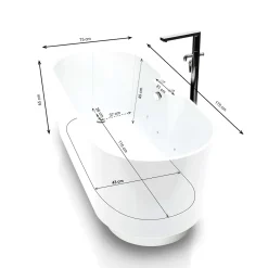 Spalina - Whirlpool Bad - Ukio White Bulle 175 X75 X65 Cm - Wit