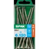 Spax Universele Schroef T-Star RVS Verzonken Kop Torx T30 - 6x120mm - 10 stuks