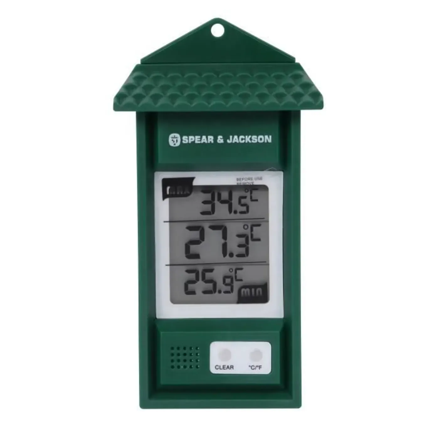 Spear & Jackson Thermometer Minimaxi Digitaal Kunststof Groen Binnen, Buiten