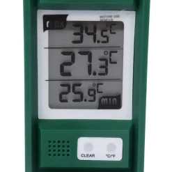 Spear & Jackson Thermometer Minimaxi Digitaal Kunststof Groen Binnen, Buiten