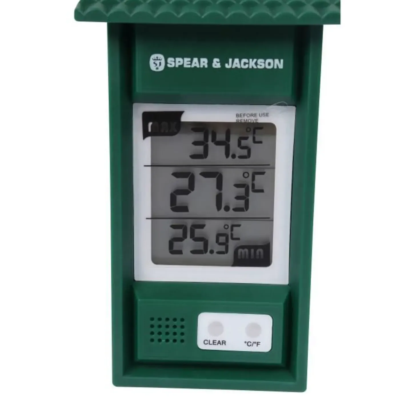 Spear & Jackson Thermometer Minimaxi Digitaal Kunststof Groen Binnen, Buiten