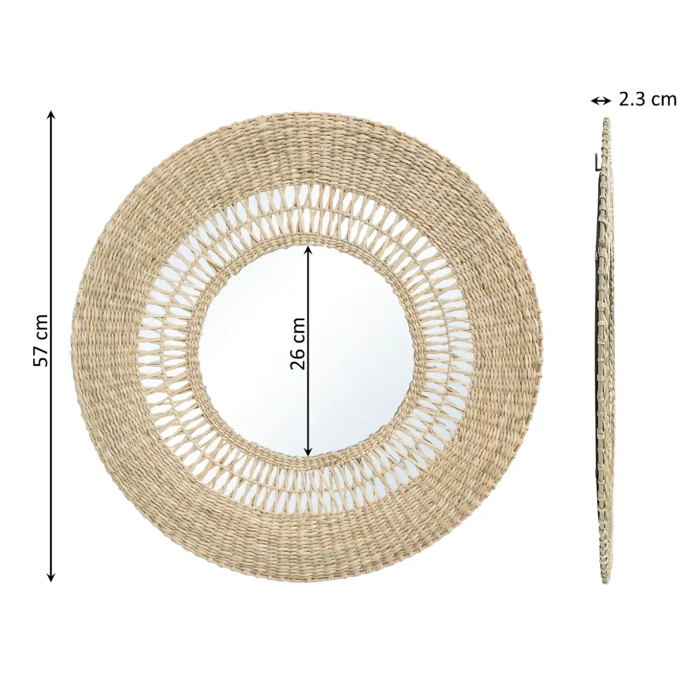 Spiegel Inspire Sisal Sun natuurlijk 57 cm