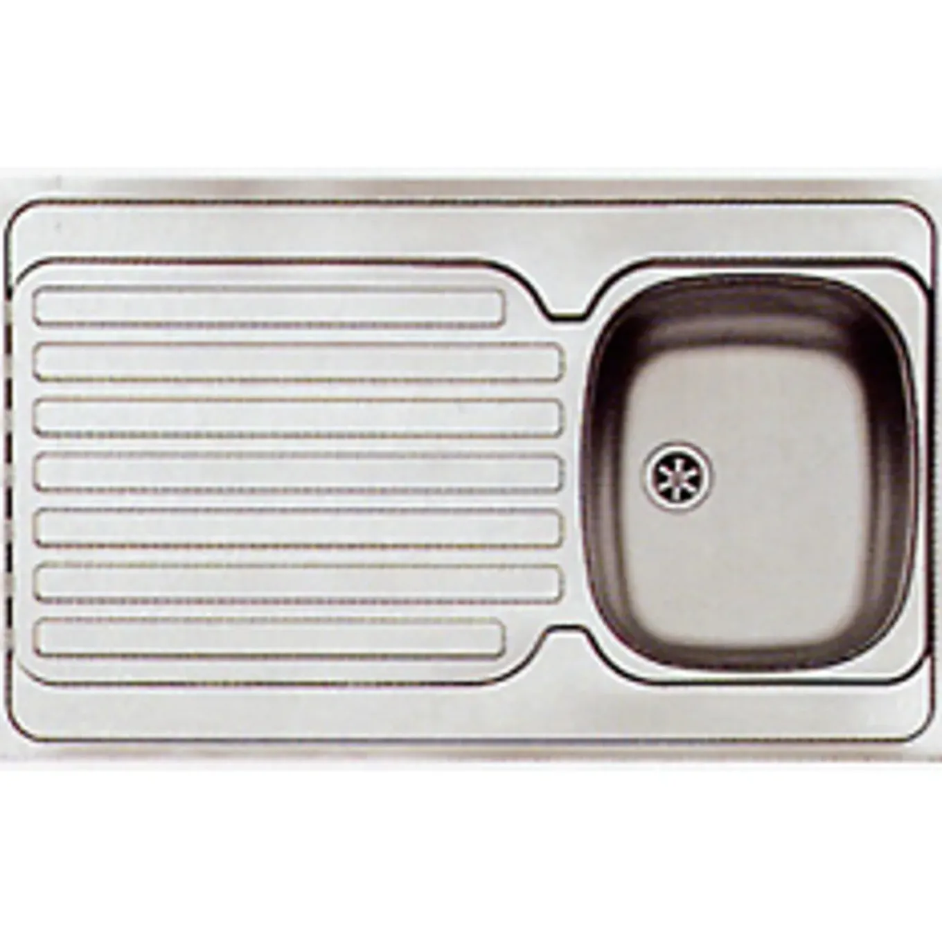 Spoelbak 1 bak RVS 100x60cm met afdruiprek RVS