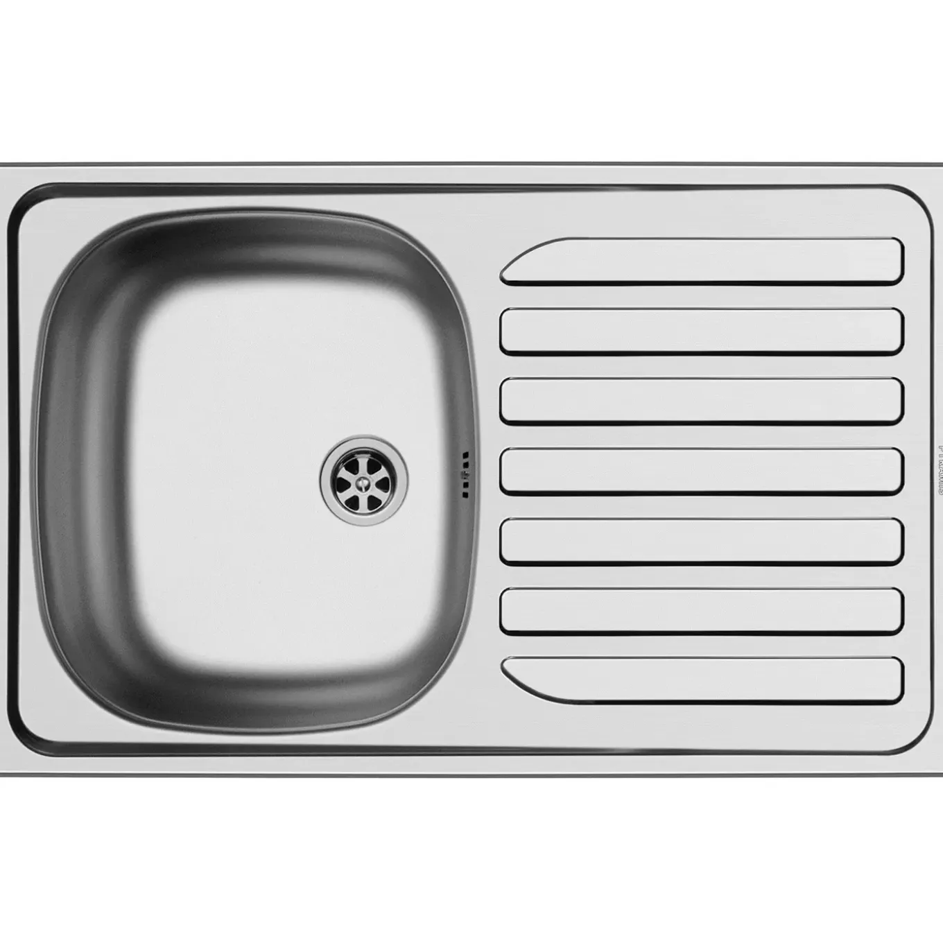 Spoelbak 1 bak 480x755mm met afdruiprek RVS