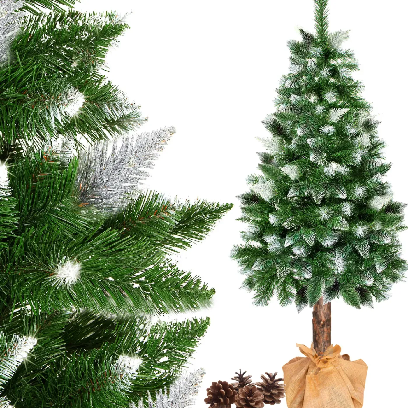Springos Kunstkerstboom | Diamond Pine Op Stam | 180 cm | Zonder Verlichting