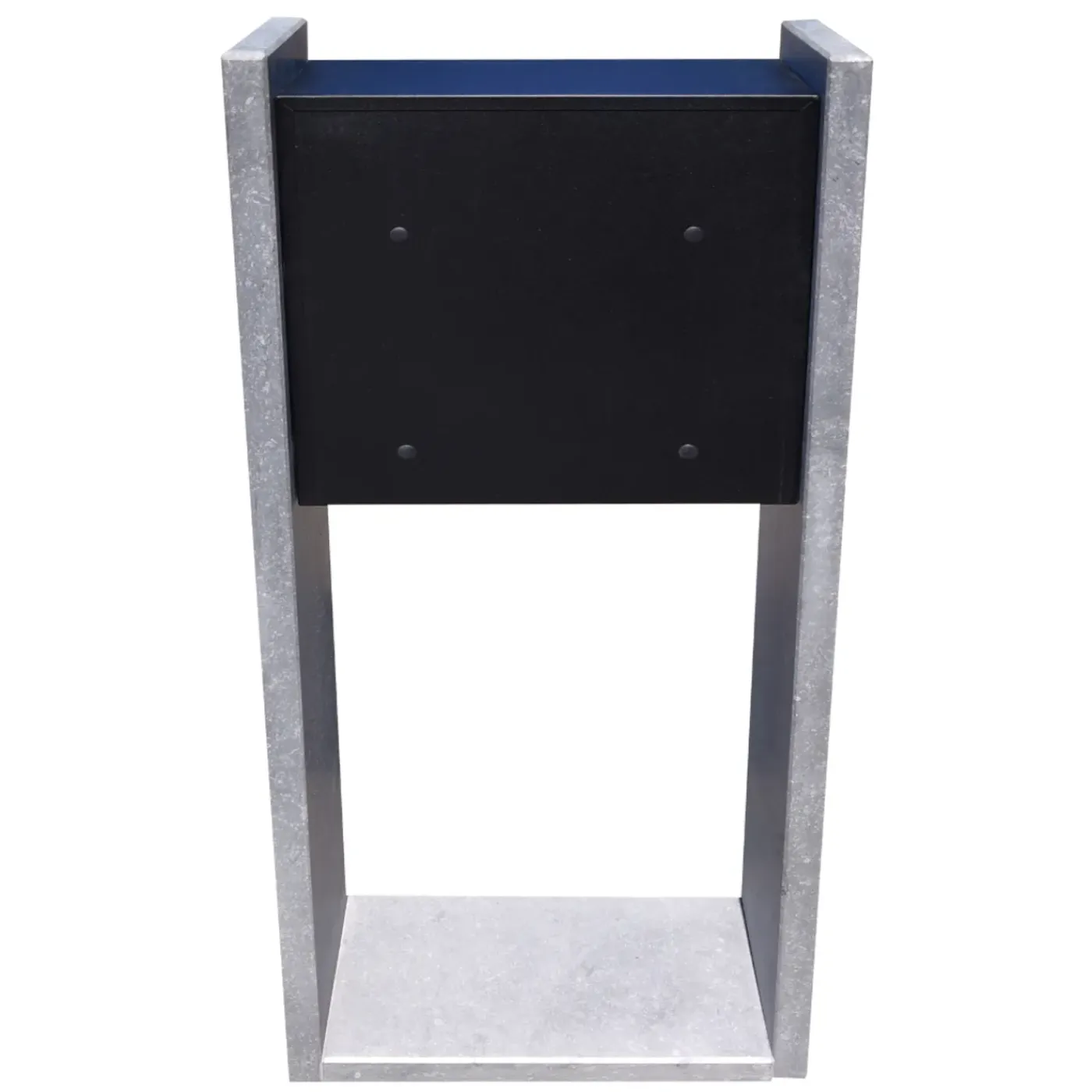 VASP Staande Brievenbus Antwerpen - Natuursteen en Staal - Zwart - 42x100x18cm