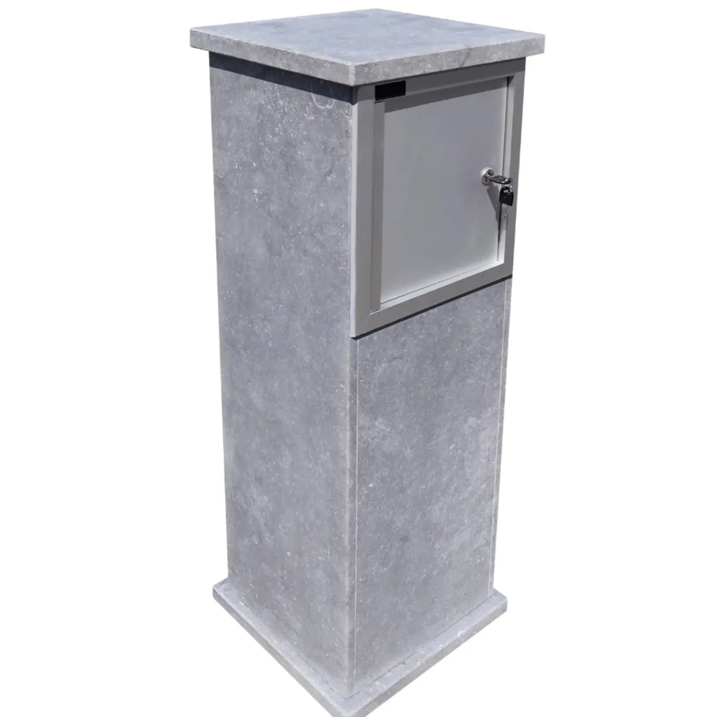 VASP Staande Brievenbus Lhotse - Natuursteen - Blauw - 34,25x101x32cm