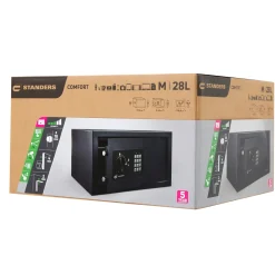 STANDERS Elektronische kluis 28L - met elektronisch codeslot - met uitneembaar legplankje - 46x25x37cm