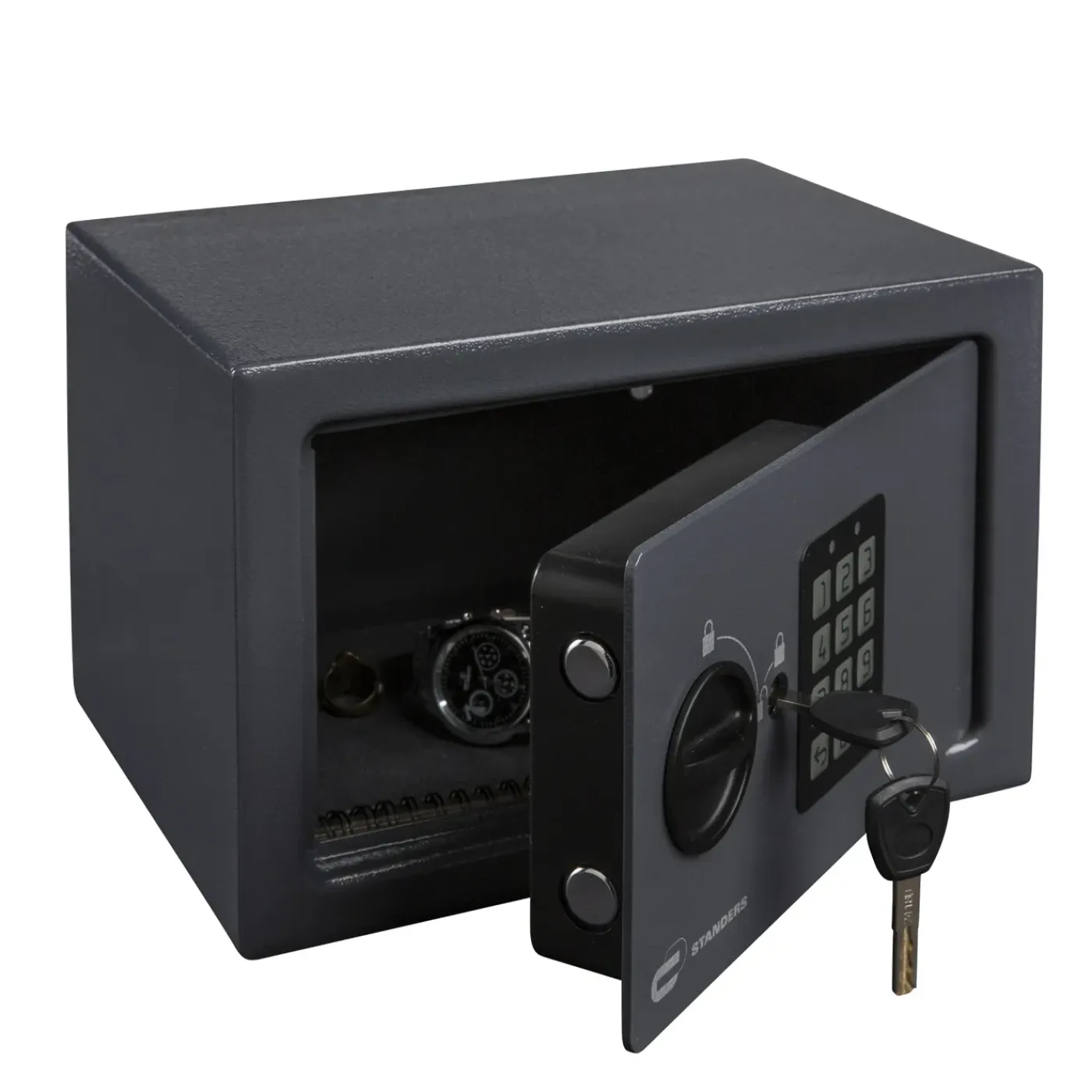STANDERS Elektronische kluis 9L - met elektronisch codeslot - wandmontage - 18x28x20cm