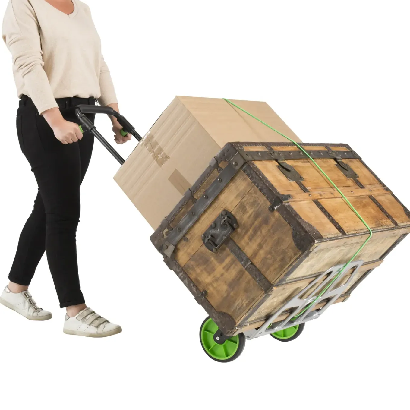 Standers Inklapbare steekwagen - 52x52cm - 100kg - Staal - Telescopisch stuur