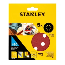 Stanley Geperforeerde schuurdiscs STA32042-XJ - 125mm - Korrel 180 - 5 stuks