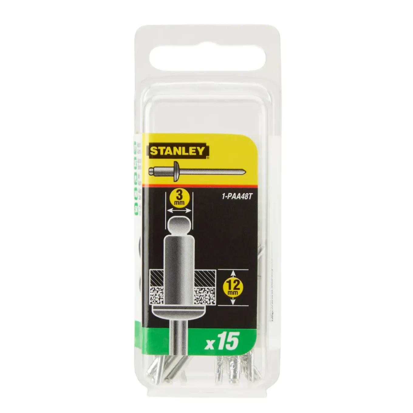 Stanley popnagels 3x12mm - 15 stuks