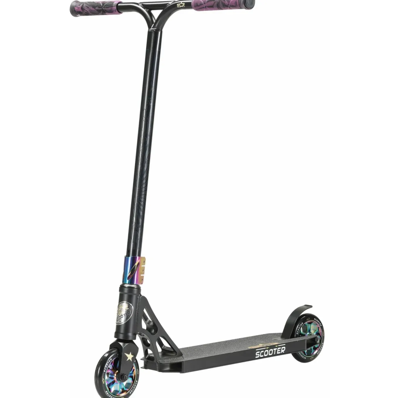 Star Scooter Stuntstep Freestyle Jump Alu 120mm Pro Trick Roller Zwart Chroom