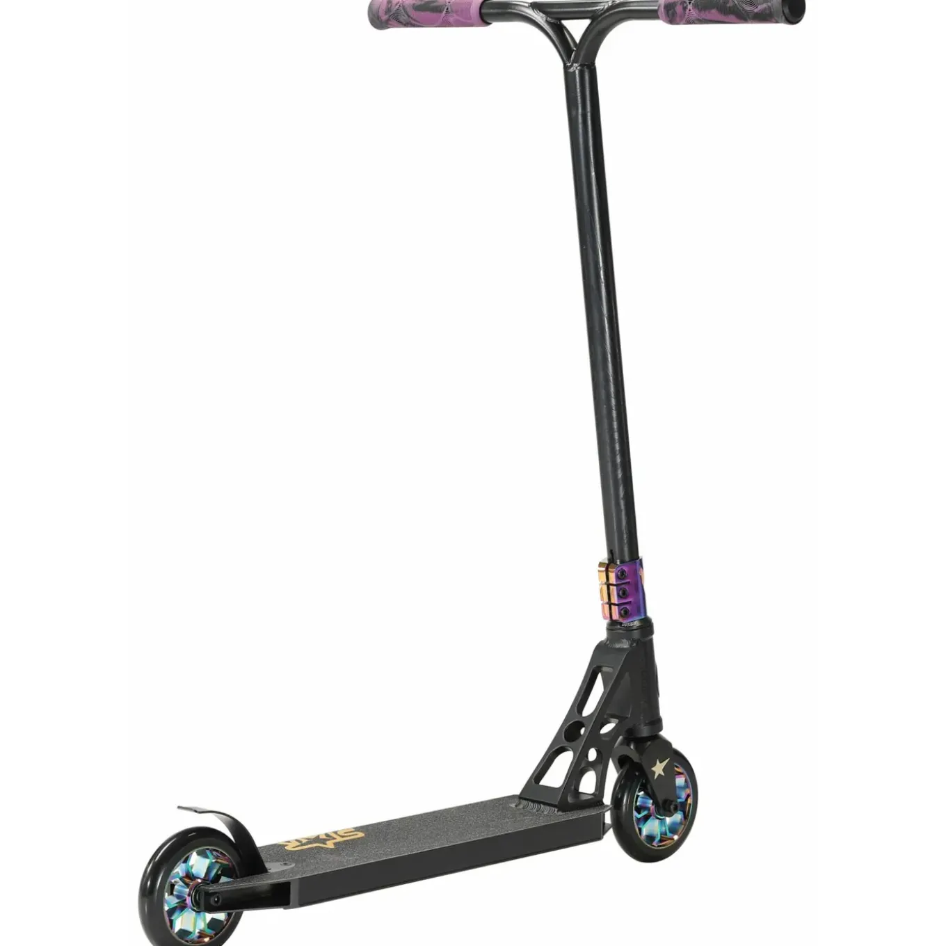 Star Scooter Stuntstep Freestyle Jump Alu 120mm Pro Trick Roller Zwart Chroom