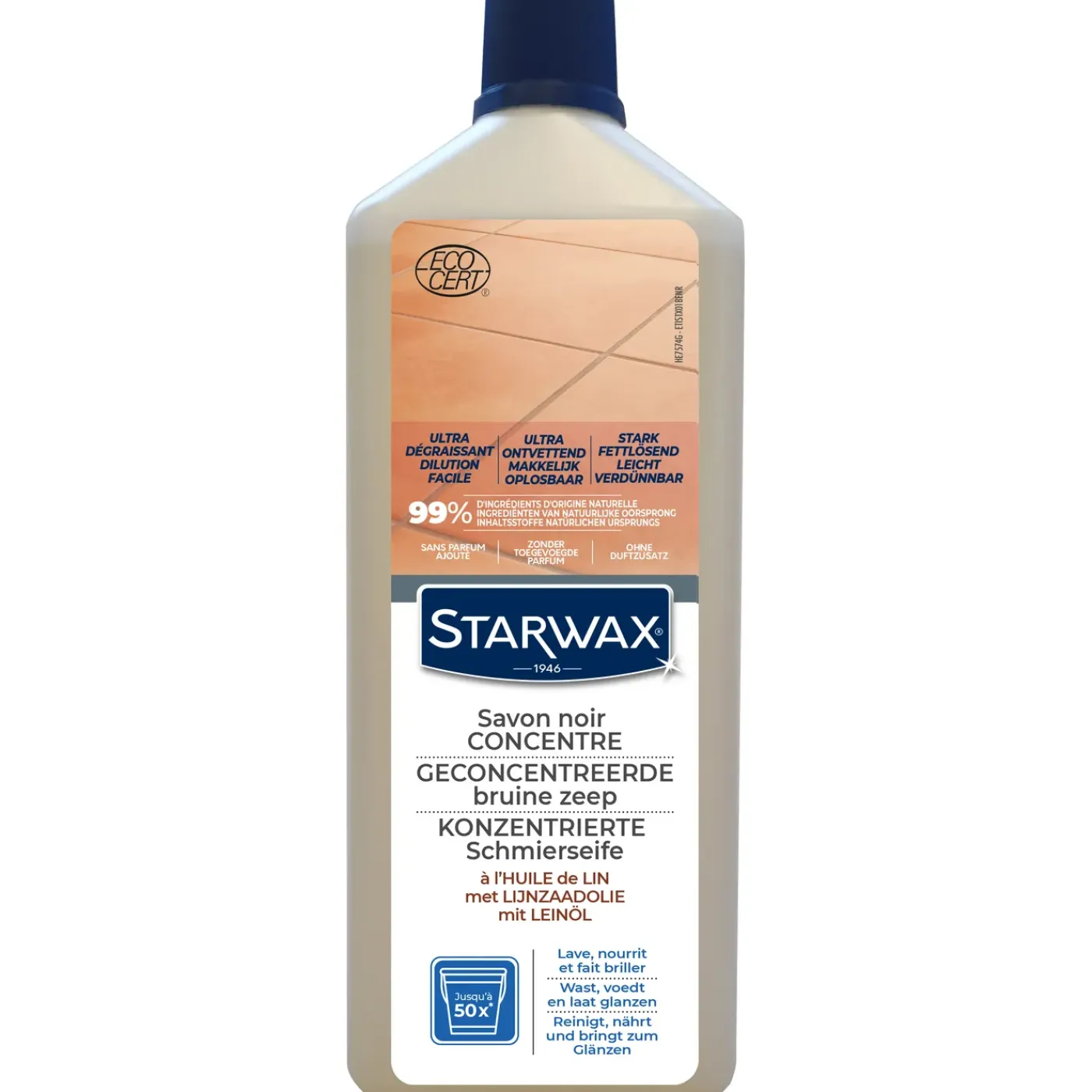 Starwax bruine zeep met lijnolie