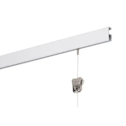 STAS Schilderijrail - Ophangsysteem Schilderijen - Cliprail Pro - Wit -150 cm - Complete Kit