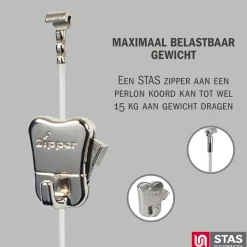 Stas Schilderijrail - Ophangsysteem Schilderijen - Minirail - 300cm - Wit - Complete Kit