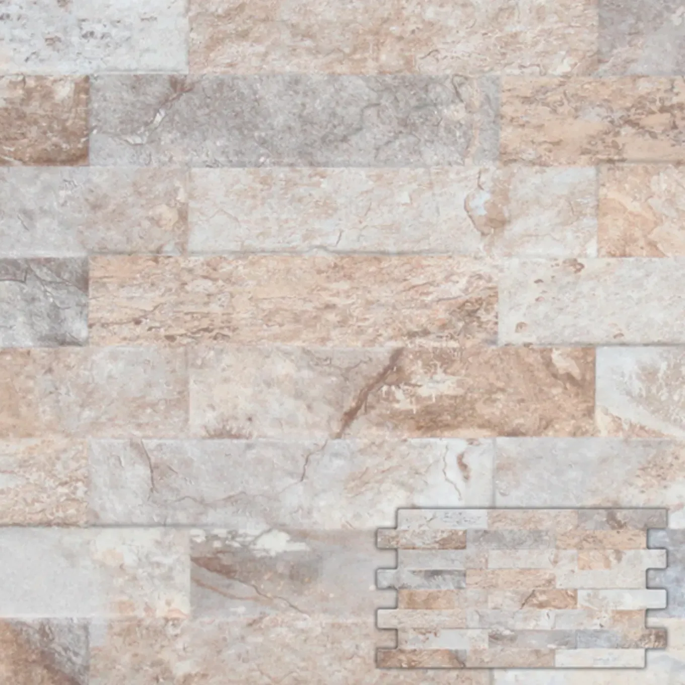 Steenstrip Farilya - Crème - Keramiek - 25x45 cm - 0,85 m²