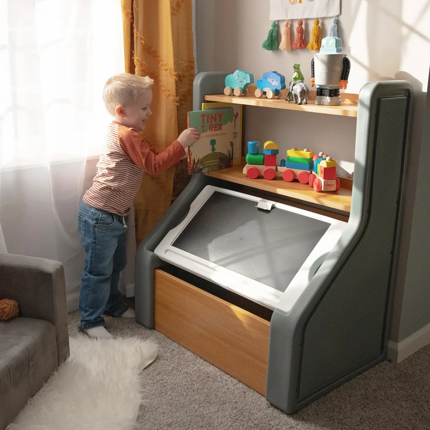 Step2 Harmony Speelgoedkist & Speelgoedkist Met Krijtbord - 96×79×53 Cm