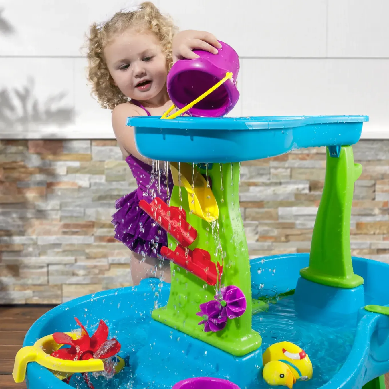 Step2 Rain Showers Splash Pond Watertafel 100cm Kunststof Blauw