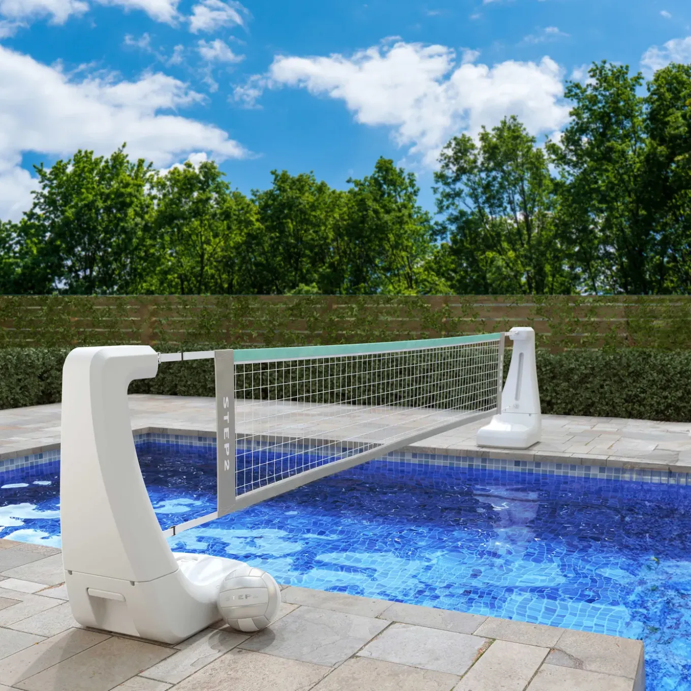 Step2 Vero Poolside Zwembad Volleybalnet Van Kunststof In Wit