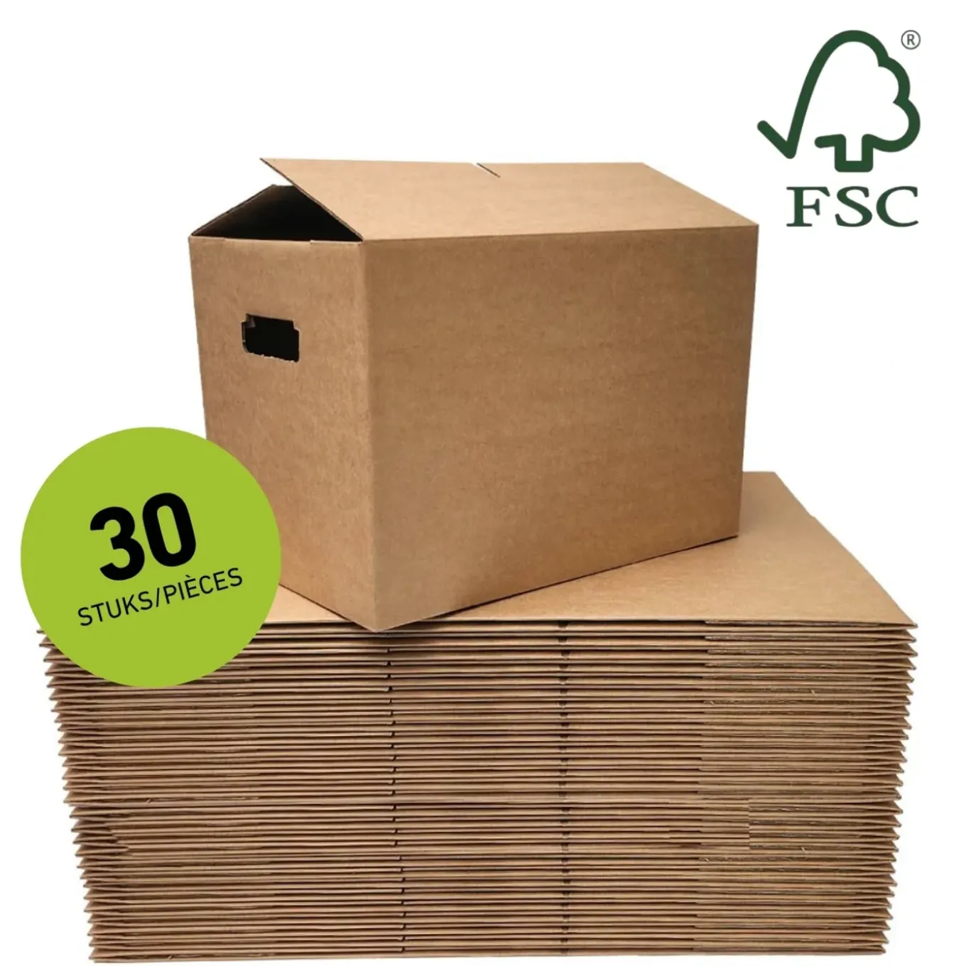 Stevige Verhuisdozen - 30 Stuks – Handige Autolock – FSC - Standaard Formaat Verhuisdoos – 51 Liter