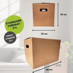 Pack and Post Stevige Verhuisdozen - 15 Stuks – Handige Autolock – FSC - Standaard Formaat Verhuisdoos – 51 Liter