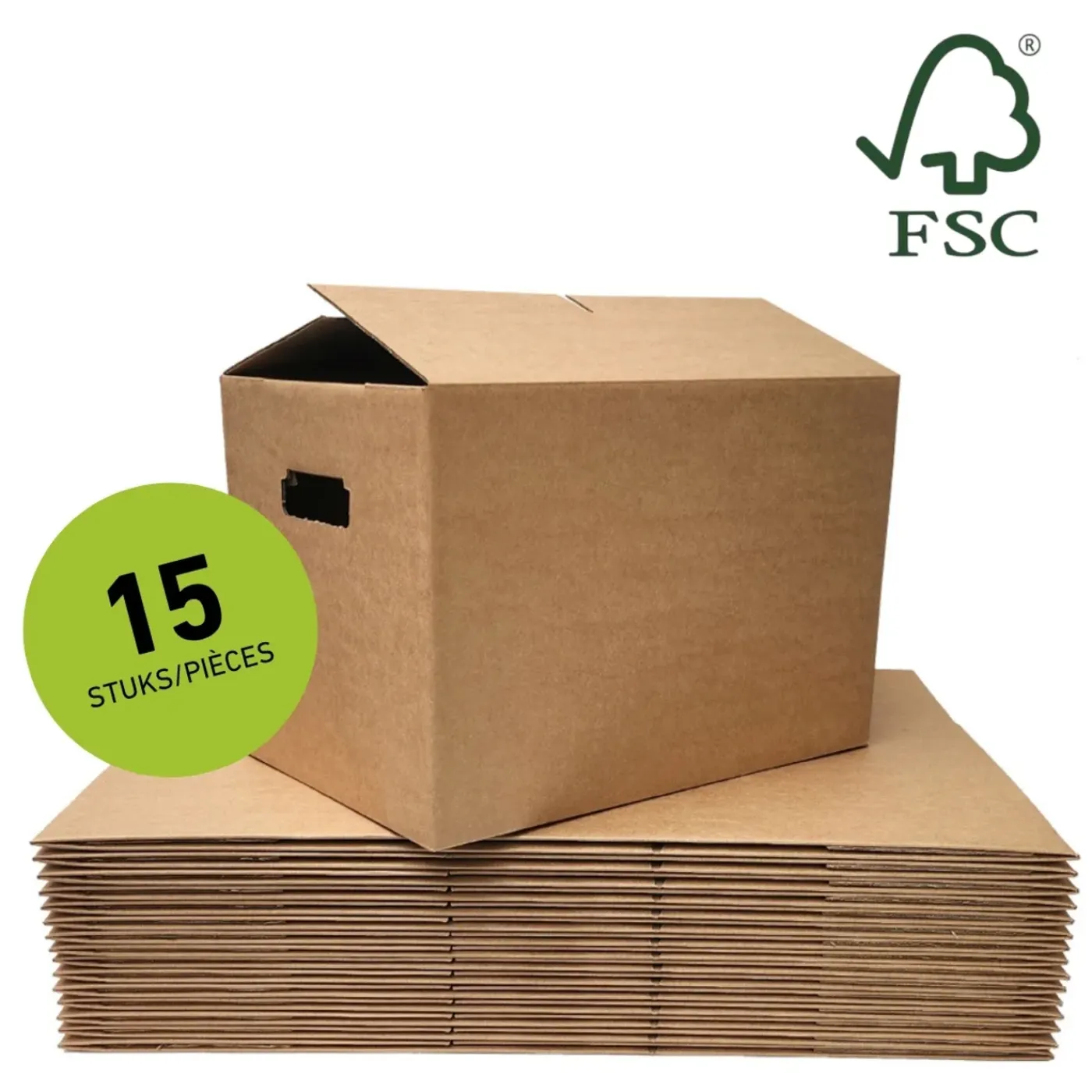 Pack and Post Stevige Verhuisdozen - 15 Stuks – Handige Autolock – FSC - Standaard Formaat Verhuisdoos – 51 Liter