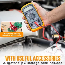 Strex Digitale Multimeter - Ac / Dc - Incl. 9v Batterij, Klemtangen & Opberghoes - Multi Meter