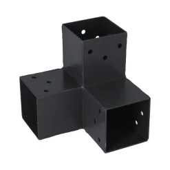 Suki Hoekverbinder - 3D - 3 aansluitingen - verzinkt staal - antraciet - 71x71mm - Type B - CE