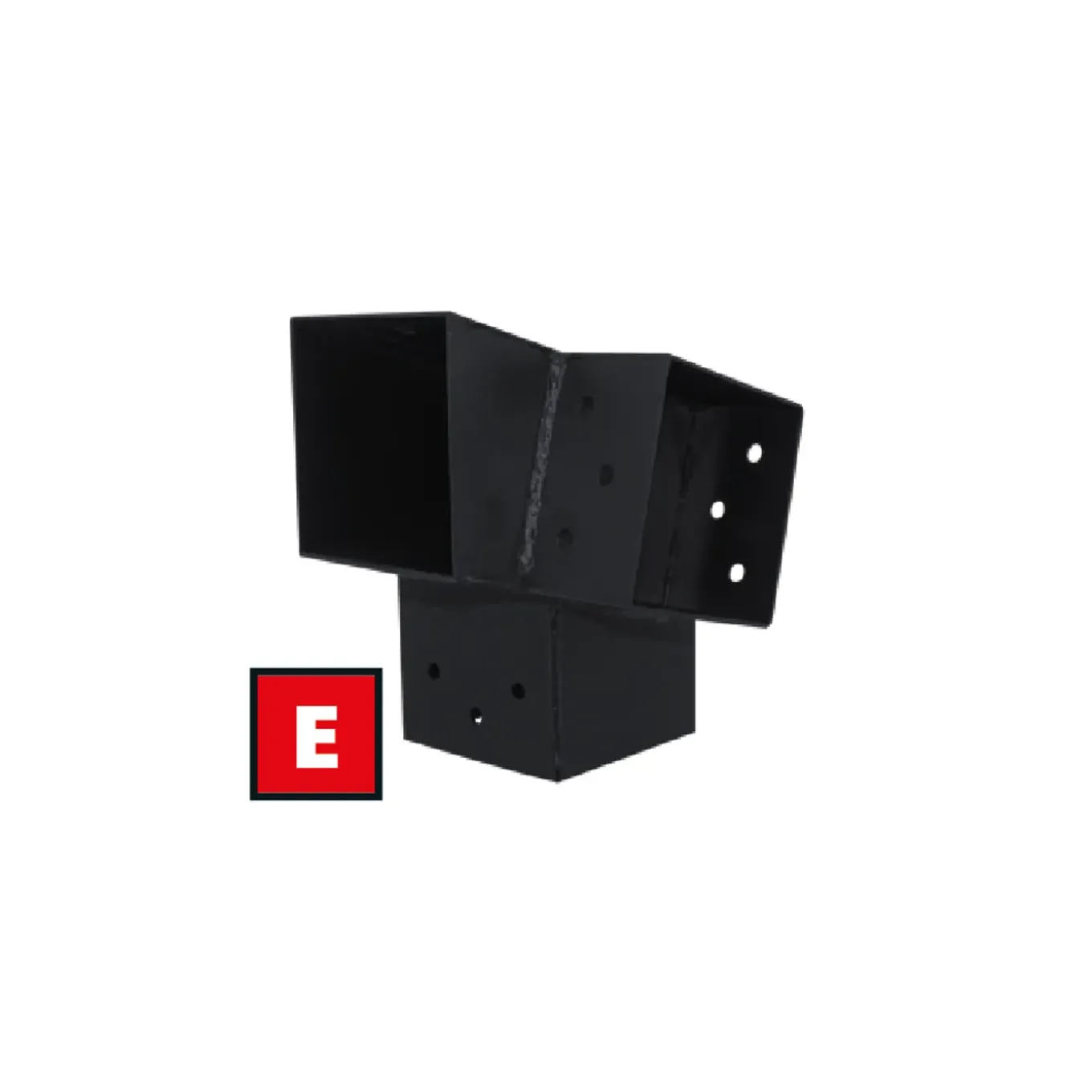Suki Hoekverbinder 3D - 3 aansluitingen - verzinkt staal - antraciet - 91x91mm - Type E - CE