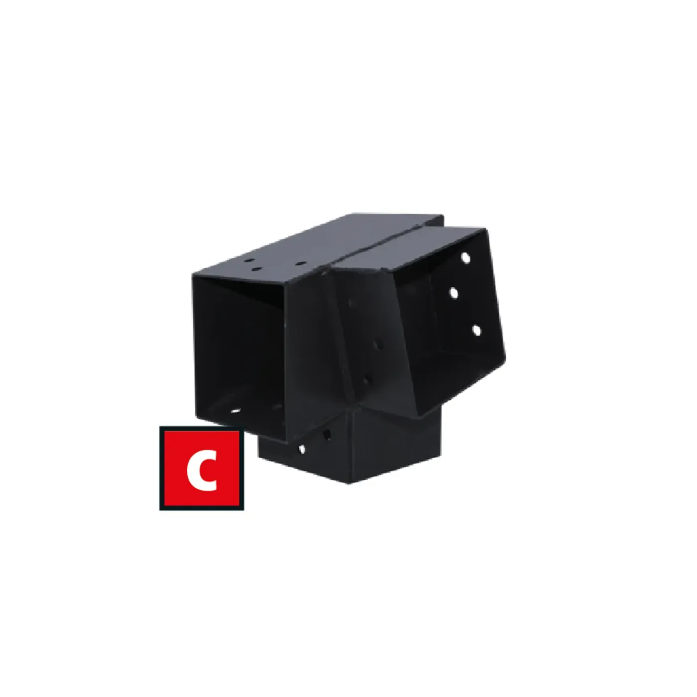 Suki Hoekverbinder 3D - 3 aansluitingen - verzinkt staal - antraciet - 91x91mm - Type C - CE