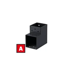 Suki Hoekverbinder 90 Graden - 2 Aansluitingen - Verzinkt Staal - Antraciet - 91x91mm - Type A - CE