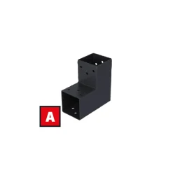 Suki Hoekverbinder 90 Graden - 2 Aansluitingen - Verzinkt Staal - Antraciet - 71x71mm - Type A - CE